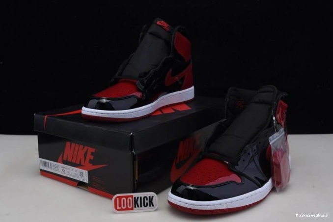 MaikeSneakers Patent 555088-063 Jordan 1 High Bred OG Air 0629